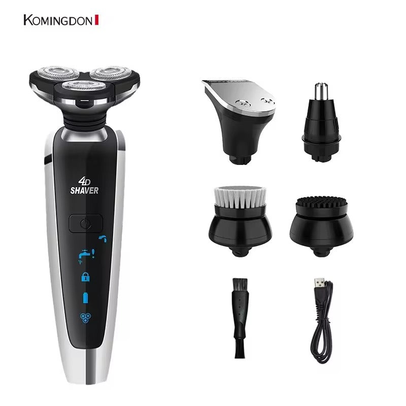 Rasoir Électrique 4D Multifonction – Tondeuse Rechargeable avec 5 Accessoires
